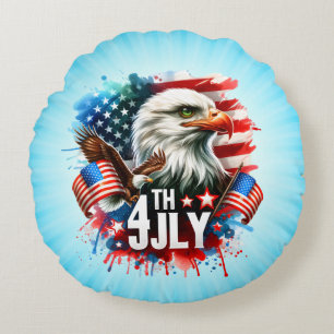 American Patriotic Eagle Sublimation-61905 Round Cushion