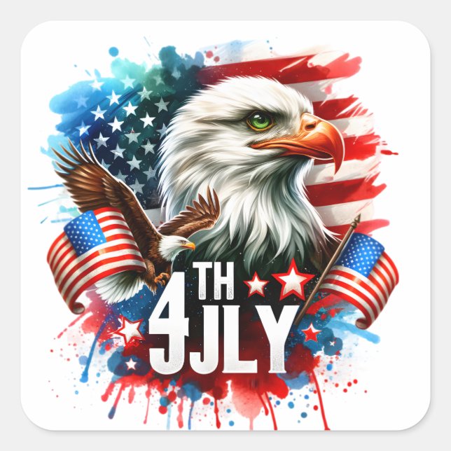 American Patriotic Eagle Sublimation-61905 Square Sticker (Front)