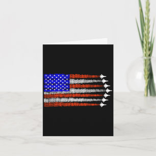 American patriotic fighter jets usa flag 4th of card
