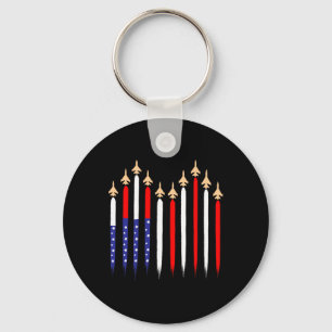American Patriotic Fighter Jets Usa Flag 4th Of Ju Key Ring