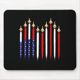 American Patriotic Fighter Jets Usa Flag 4th Of Ju Mouse Pad