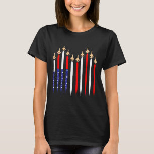 American Patriotic Fighter Jets Usa Flag 4th Of Ju T-Shirt