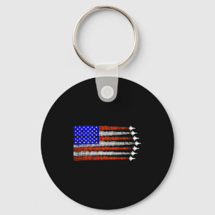 American patriotic fighter jets usa flag 4th of key ring