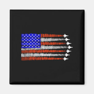 American patriotic fighter jets usa flag 4th of magnet