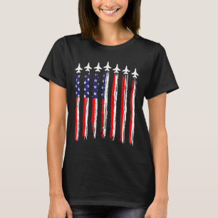 American Patriotic Fighter Jets Usa Flag Waving 4t T-Shirt