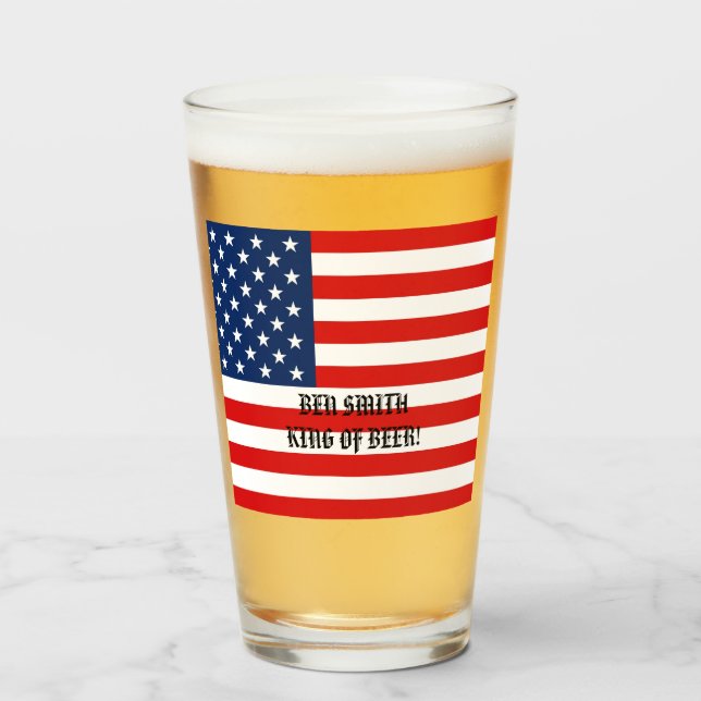 American patriotic flag glass (Front Filled)