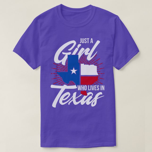 American Patriotic Flag Texas Girl Texan T-Shirt (Design Front)