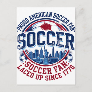 American Patriotic Football Fan Skyline Silhouette Postcard