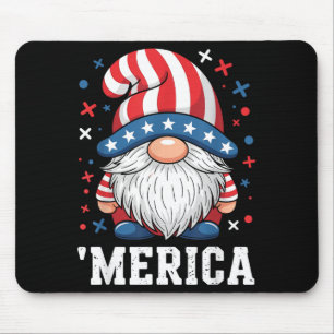 American Patriotic Gnome USA Independence Day 4th Mouse Pad