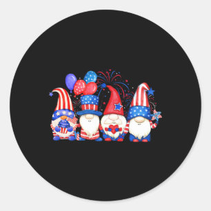 American Patriotic Gnomes Usa Independence Day 4th Classic Round Sticker