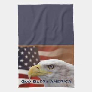 American Patriotic God Bless America Kitchen Towel