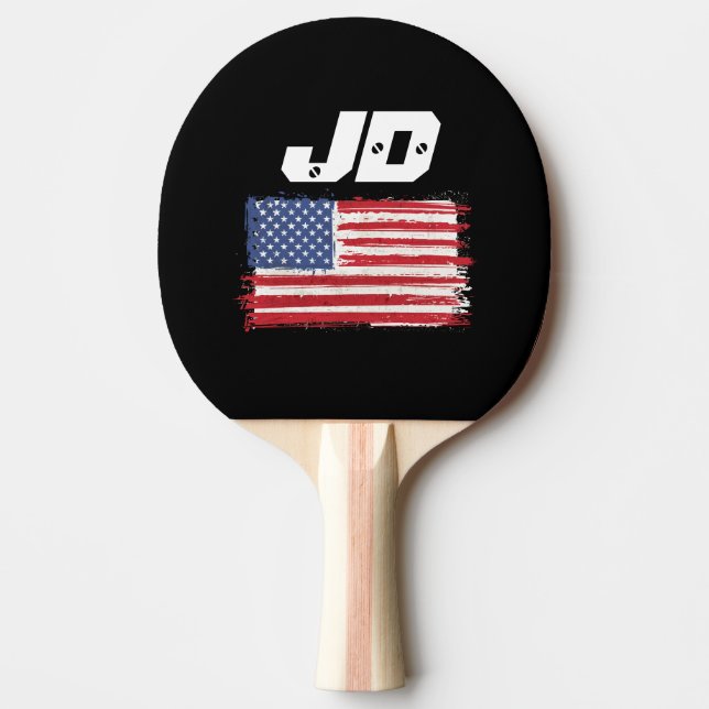 American Patriotic Monogram Men's Ping Pong Paddle (Front)