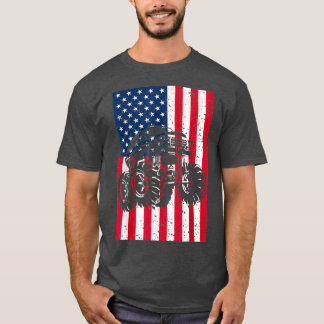 American Patriotic Monster Truck American Flag Vin T-Shirt