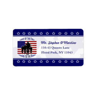 American Patriotic Personalised Address Label