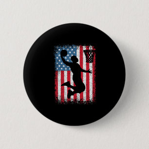 American Patriotic Sketll 4th Of July Usa Flag Men 6 Cm Round Badge