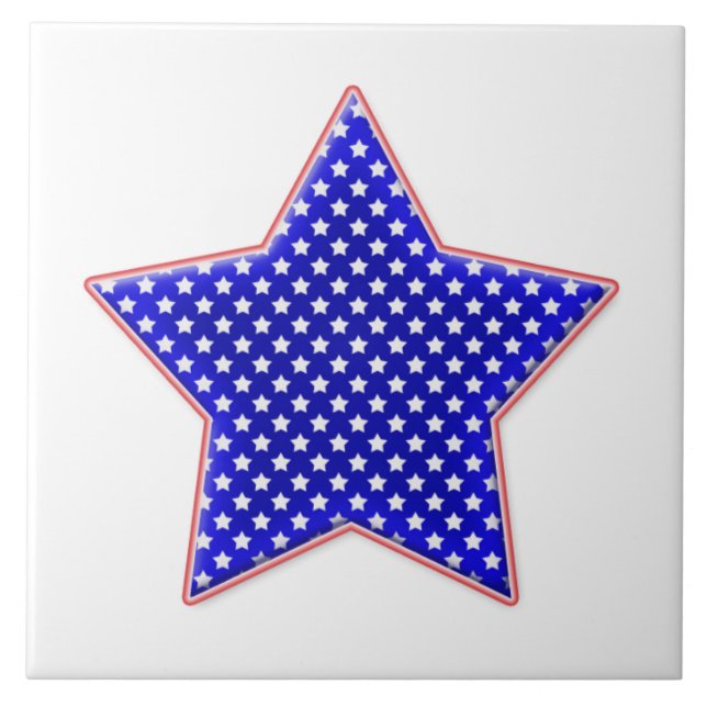 American patriotic star ceramic tile (Front)
