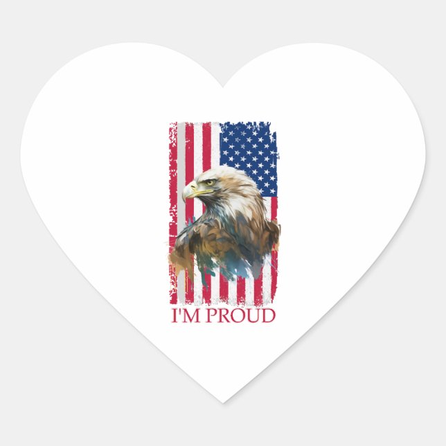 American patriotic symbols of national pride - fla heart sticker (Front)