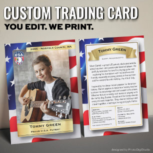 American Patriotic Trading Card, US Proud American Calling Card