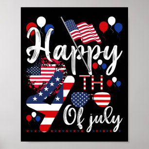 American Patriotic Us Flag Alien Happy 4th Of July Poster