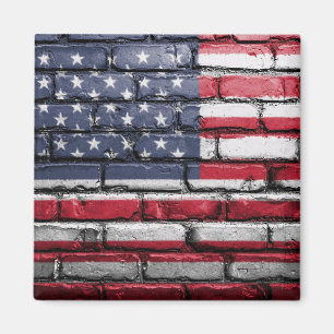 American Patriotic US Flag on the Wall Magnet