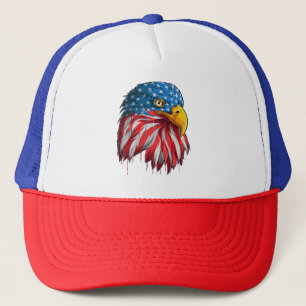 American Patriotic USA Flag Bald Eagle Trucker Hat
