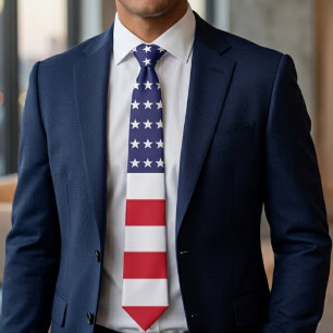 American Patriotism USA Flag Tie