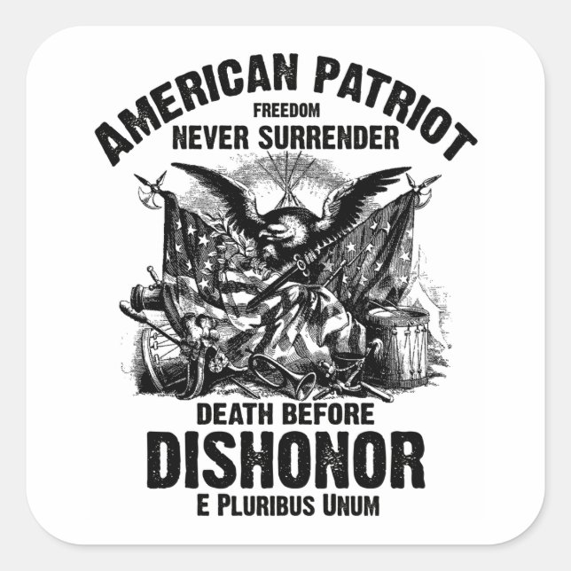 American Patriots 3 Square Sticker (Front)