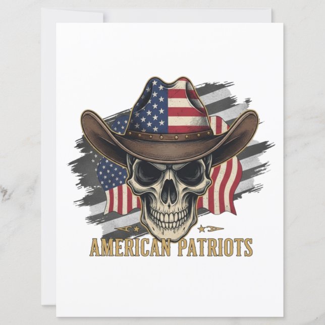 American Patriots Vintage Skull Flag (Front)