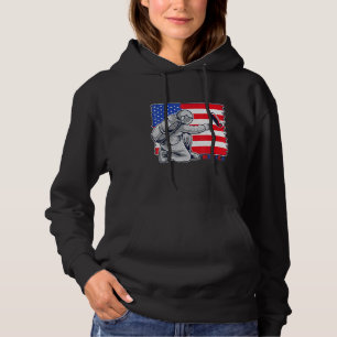 American Patrtiotic Astronaut Painting A Us Flag F Hoodie
