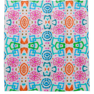 American pattern. Ikat seamless print. Fashion che Shower Curtain
