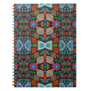 American pattern. Ikat seamless print. Indian desi Notebook