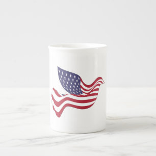 AMERICAN PEACE DOVE BONE CHINA MUG