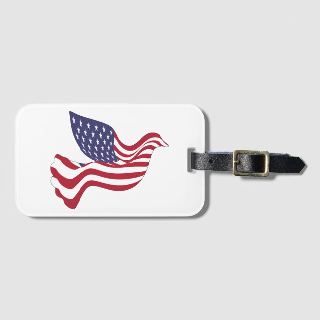 AMERICAN PEACE DOVE LUGGAGE TAG (Front Horizontal)
