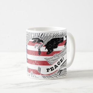 American Peace Eagle USA Flag Patriotic art Coffee Mug