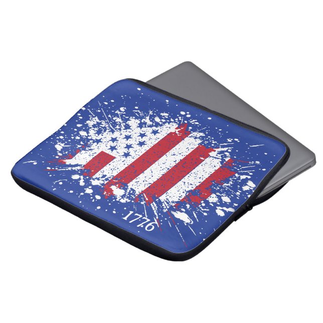 American Peace Flag 1776 American State National L Laptop Sleeve (Front Top)