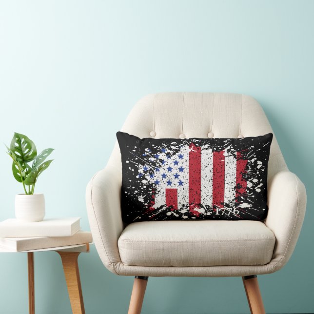 American Peace Flag 1776 American State National L Lumbar Cushion (Chair)