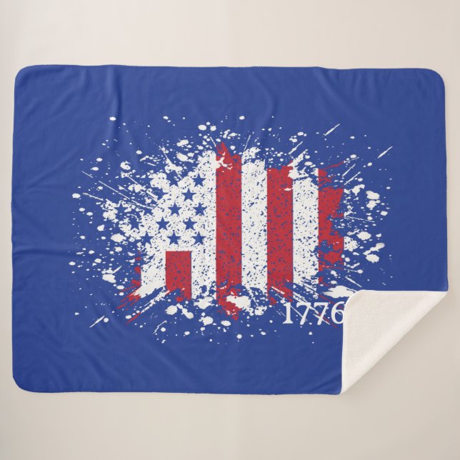 American Peace Flag 1776 American State National  Sherpa Blanket (Front (Horizontal))