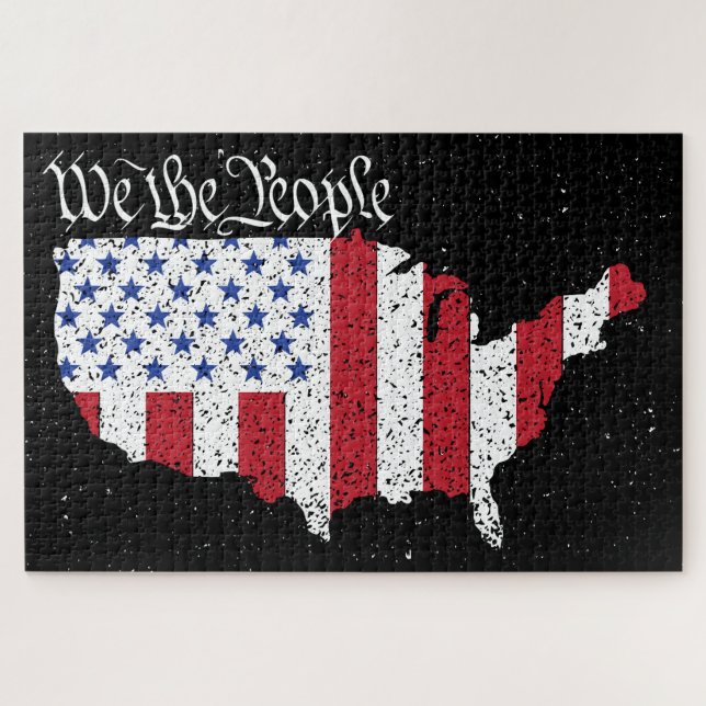 American Peace Flag We the People America Jigsaw P Jigsaw Puzzle (Horizontal)