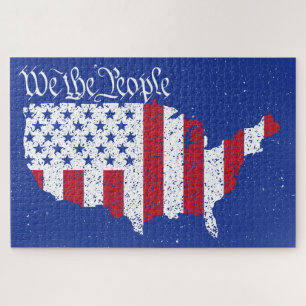 American Peace Flag We the People America Jigsaw Puzzle