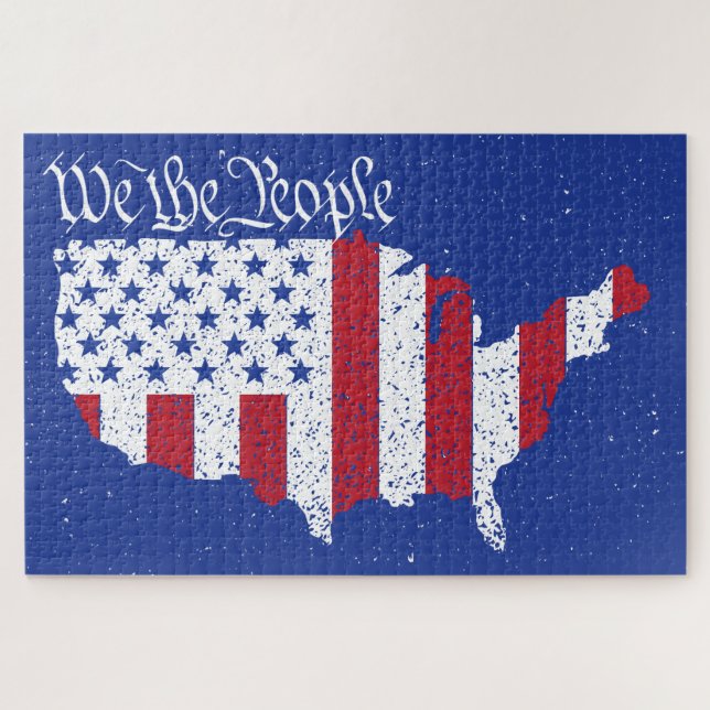 American Peace Flag We the People America Jigsaw Puzzle (Horizontal)