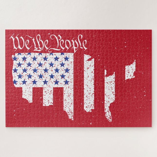 American Peace Flag We the People America Jigsaw Puzzle (Horizontal)