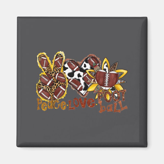 American Peace Football Football Leopard Love Love Magnet (Front)