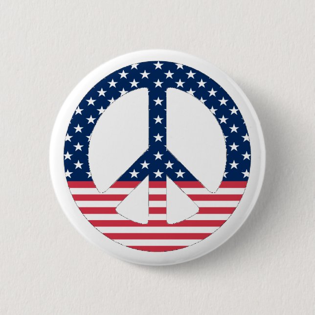 American Peace Sign Button (Front)