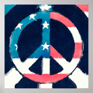 American Peace Sign grunge