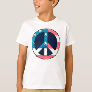 American Peace Sign grunge T-Shirt