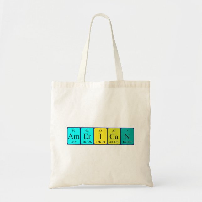 American periodic table patriotic tote bag (Front)