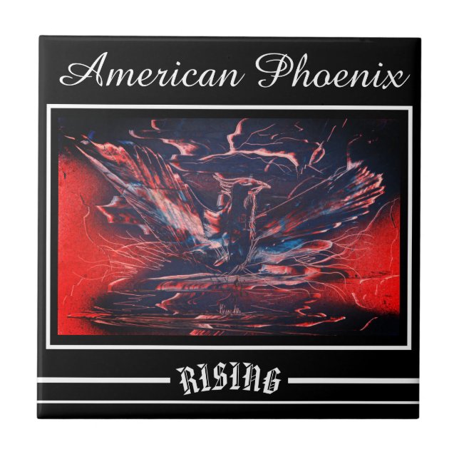 American Phoenix Bird Rising Ceramic Tile (Front)