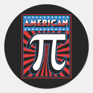 American Pi Patriotic Usa Flag Pie Lover Funny Mat Classic Round Sticker