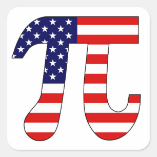 American Pi Square Sticker