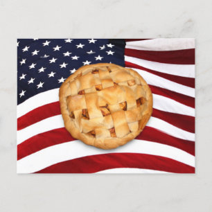 American Pie (Apple Pie with American Flag) Postcard